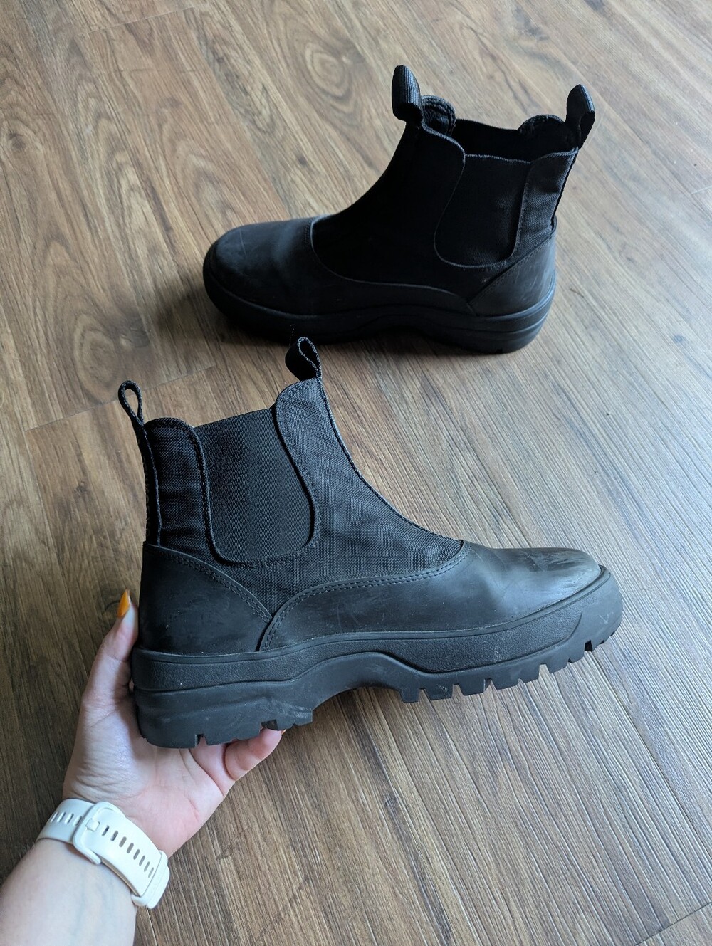 Thesus Black Chelsea AnyDay Rain Boots - Classic Pull-On Style Sz 38